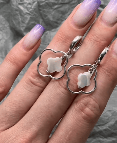 Серебряные серьги с натуральным перламутром