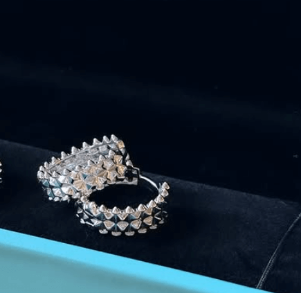 Стильные серьги-конго  / Серебро 925 пробы, цирконы