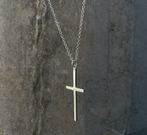 Серебряная подвеска женская "Католический Крестик" / Серебро 925 пробы, цирконы