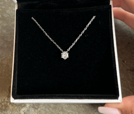 Ожерелье из Серебра 925 пробы, цирконы с круглым камнем