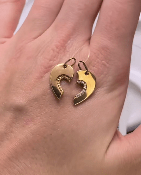 Серебряная подвеска с позолотой, парная