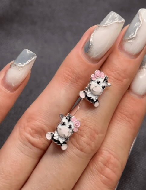 Серебряные серьги с эмалью и фианитами детские