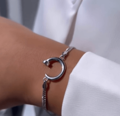 Минималистичный браслет под бренд / Серебро 925 пробы