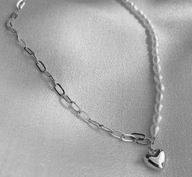 Стильное колье с жемчугом / Серебро 925 пробы, жемчуг