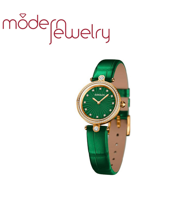 Часы женские стальные на кожаном ремешке с японским механизмом