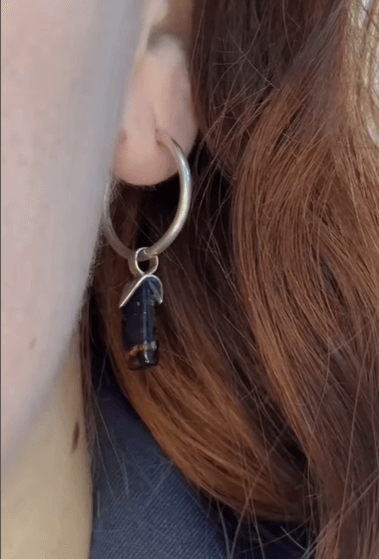 Серебряные серьги с натуральным янтарем