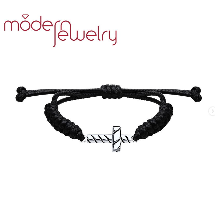 Браслет из стали и натуральной кожи мужской