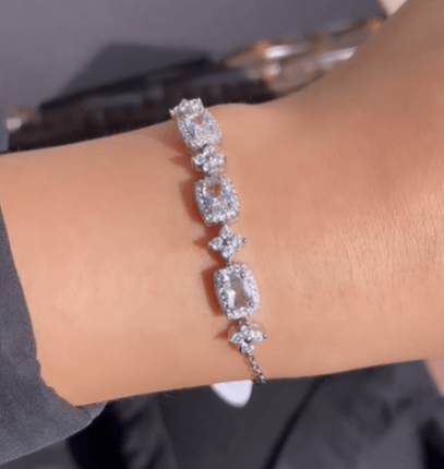 Браслет Серебро 925 пробы, цирконы