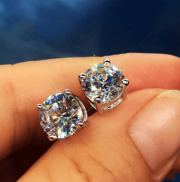 Серьги с блестящими камнями  Серебро 925 пробы, цирконы