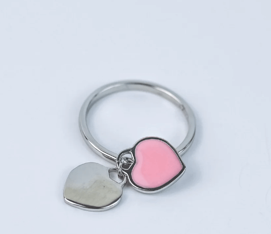 Кольцо  Эстетичный простой  изюменкой с сердечкой из Серебро 925 пробы