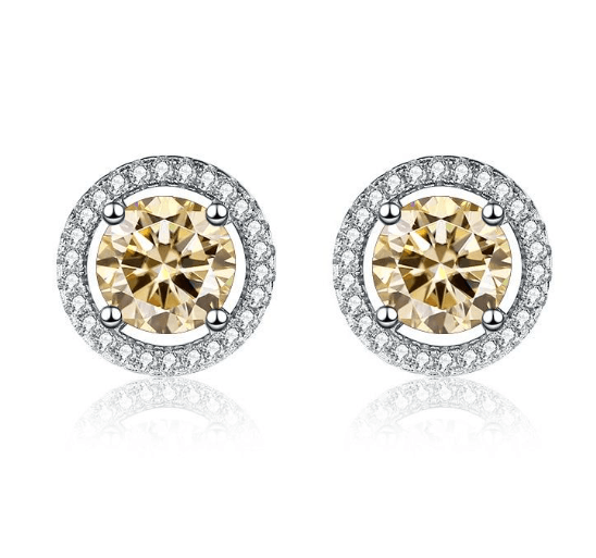 серьги-гвоздики с муассанитом Самые самые! Серебро 925 пробы,