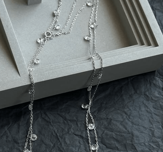 Сотуар с каплями фианита / Серебро 925 пробы