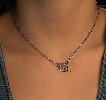 Ожерелье  Цепочка-скрепка  / Серебро 925 пробы