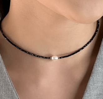 Чокер со шпинелью и с жемчугом Серебро 925 пробы