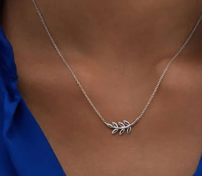 Колье ветви Оливковая ветвь Серебро 925 пробы