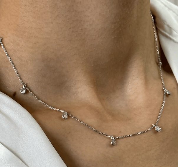 Колье из мини кристалов Серебро 925 пробы