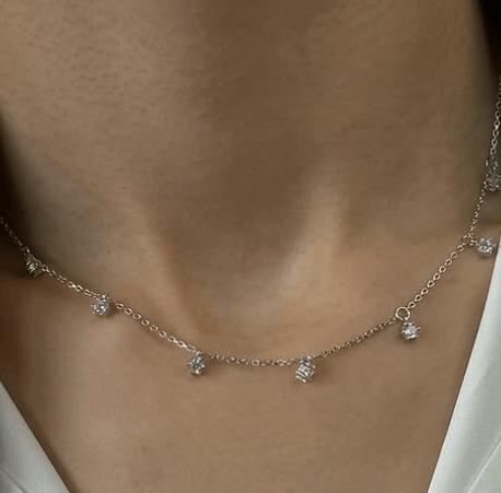 Чокер серебряный с камнями  Серебро 925 пробы