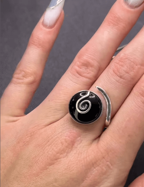 Серебряное кольцо с натуральным агатом