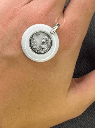 Подвеска из серебра с натуральным перламутром