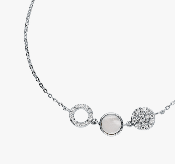 Серебряный браслет с перламутром  Серебро 925 пробы