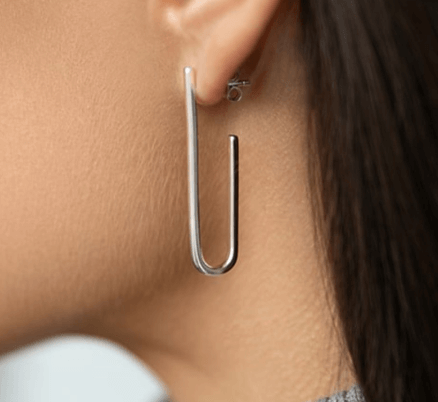 Серьги скрепка Серебро 925 пробы