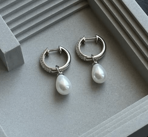 Серьги с жемчугом Майорка Серебро 925 пробы