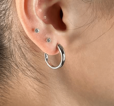 Серьги кольца Серебро 925 пробы