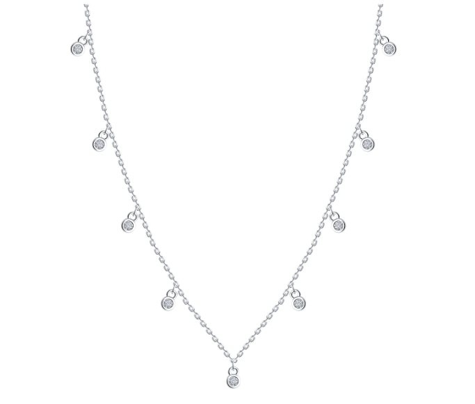 Колье из серебра  мини круглые капли  Серебро 925 пробы