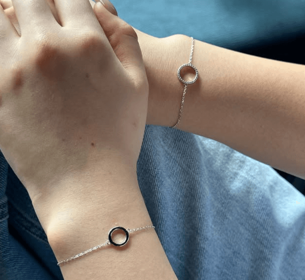 Браслет «круг» Браслет на руку бижутерия с камнями круглый браслет цепочка Серебро 925 пробы