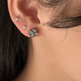 Серьги клевер Серебро 925 пробы