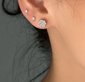 Серьги гвоздики серебряные 925 пробы пусеты ювелирные