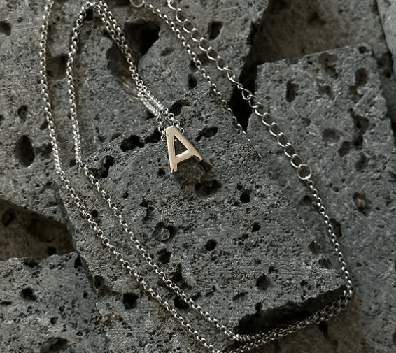 Ожерелье Инициалы Буквы АлфавитаПодвеска из Серебра Серебро 925 пробы