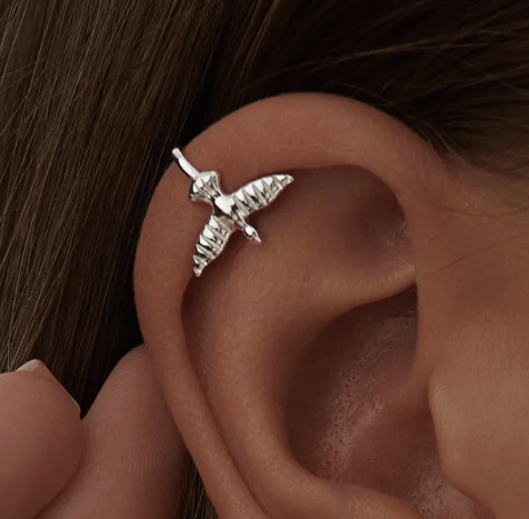 Серьга кафф  моносерьга  одиночная Серебро 925 пробы