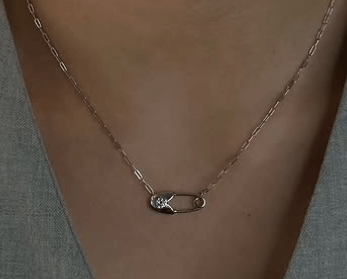 Цепочка Колье Pin Подвеска Серебро 925 пробы