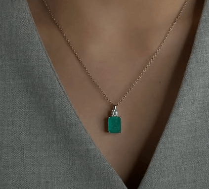 Колье с параиба турмалин Серебро 925 пробы