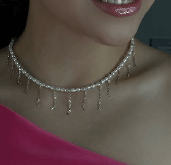 Жемчужный колье Серебро 925 пробы