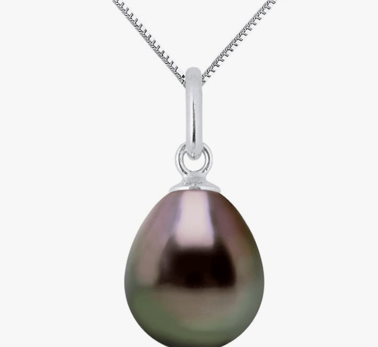 Колье с черным жемчугом Серебро 925 пробы