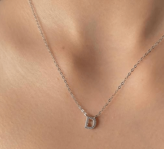 Колье буква D Серебряное колье Серебро 925 пробы