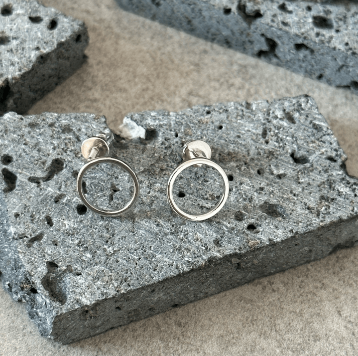 Минимализм серьги круглые Серебро 925 пробы
