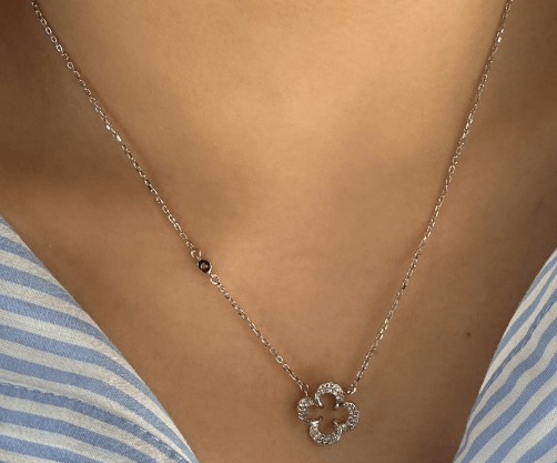 четырехлистник Колье прекрасное украшение Серебро 925 пробы