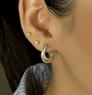 Сережки круглые минималистичные  Серебро 925 пробы