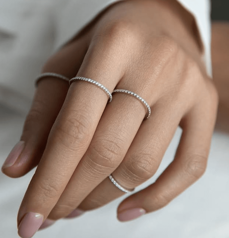 Однострочка  кольцо Серебро 925 пробы