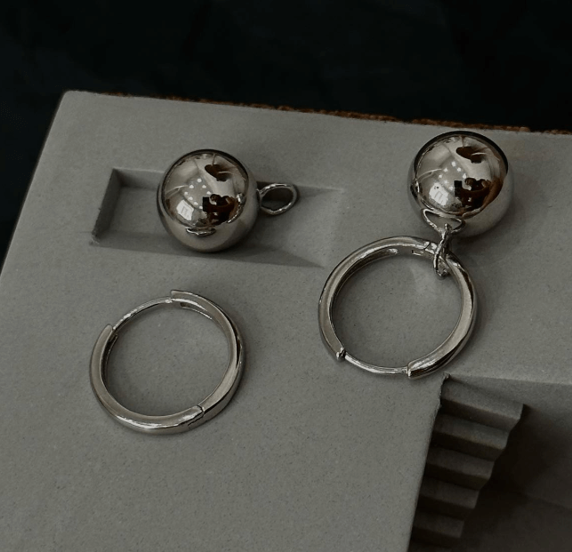 Серьги «Шар» трансформер Серебро 925 пробы