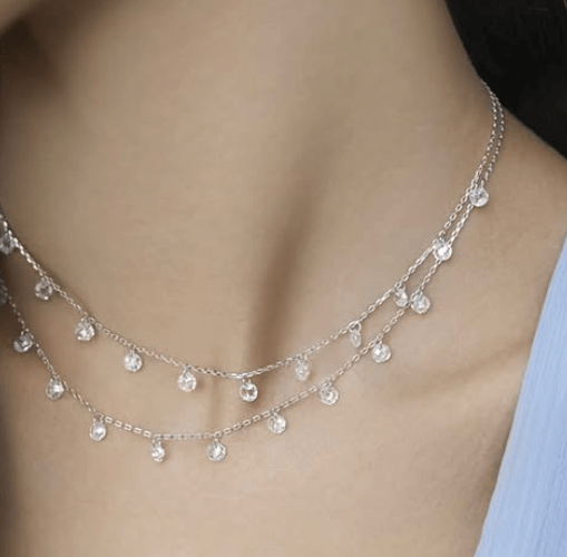 Колье «Капля Росы» Серебро 925 пробы