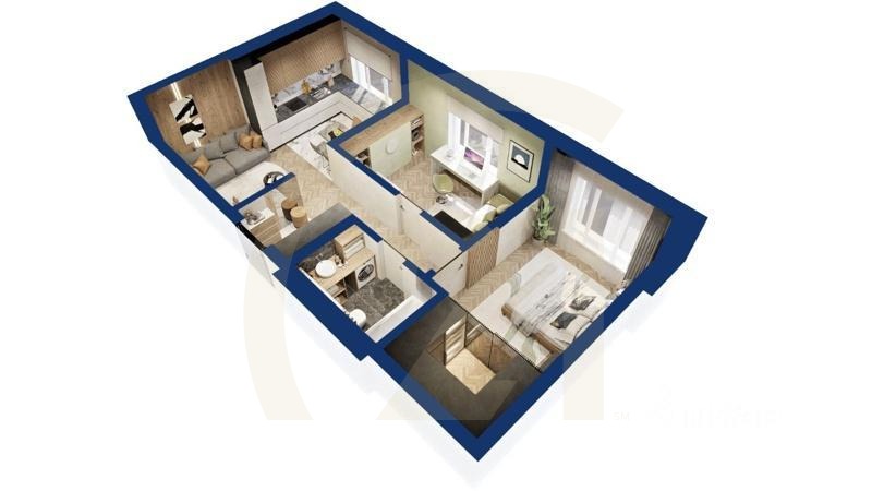 2-комн. квартира, 57,17 м²в ЖК «Вершина»