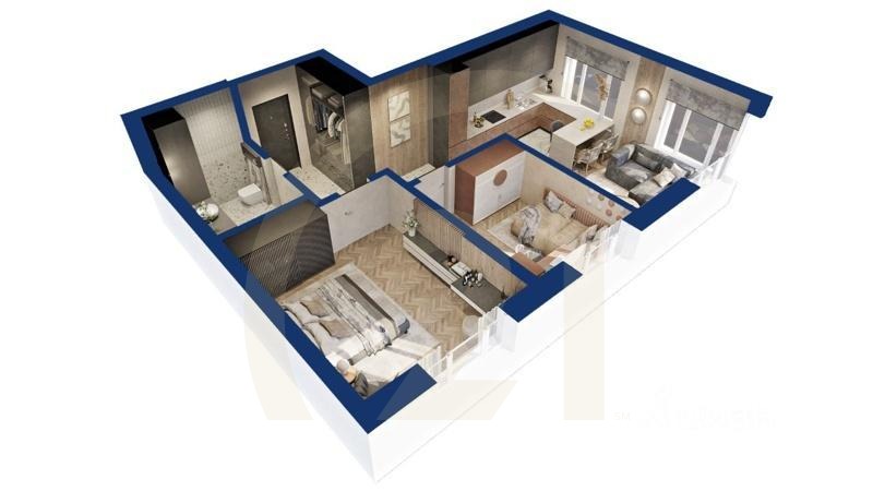 2-комн. квартира, 58,62 м²в ЖК «Вершина»