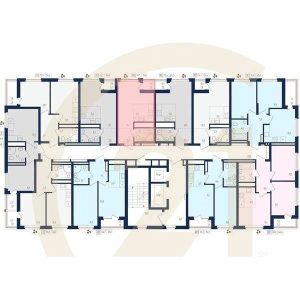 1-комн, 23.8 м², 18 этаж