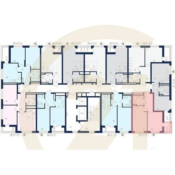 1-комн, 33.4 м², 2 этаж