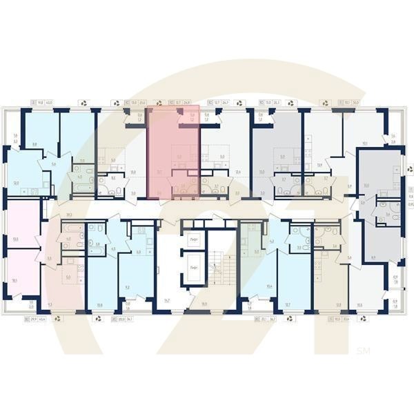 1-комн, 24.8 м², 2 этаж
