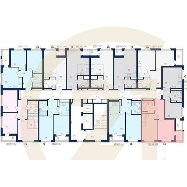 1-комн, 33.3 м², 7-8 этаж